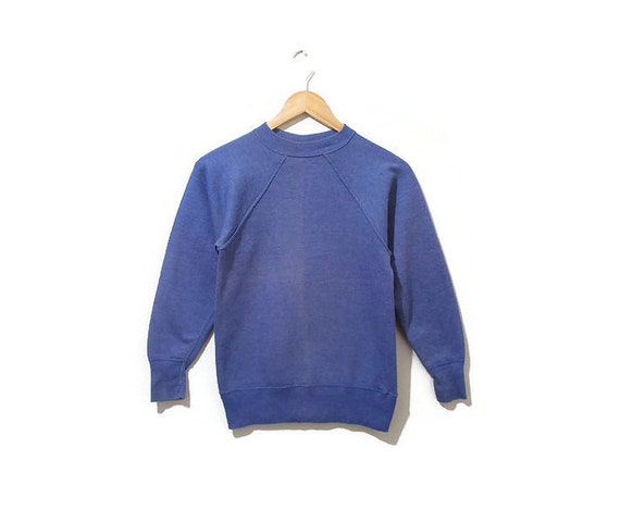 Vintage 1950s Sweatshirt | Faded Indigo Hanes Bree