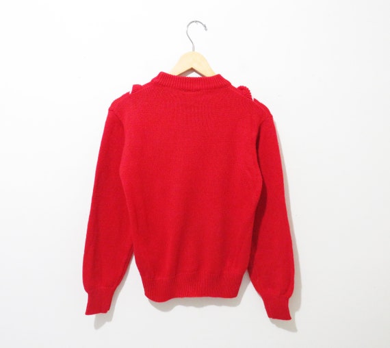 Vintage 1970s Sweater | Red Ruffled 1970s 80s Swe… - image 4