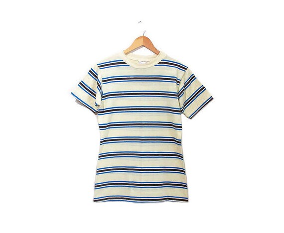 Vintage 1960s Tshirt | 1960s 70s Striped Tshirt |
