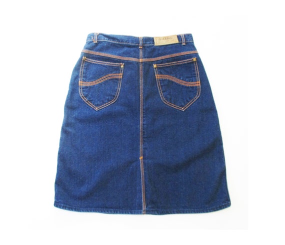 1980s denim skirt dark - Gem