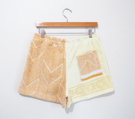 Reworked Vintage 1960s 70s Towel Shorts | Mod Che… - image 4