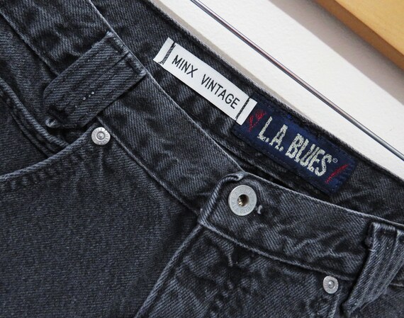 Vintage Black Denim Shorts | Reworked Patchwork P… - image 6