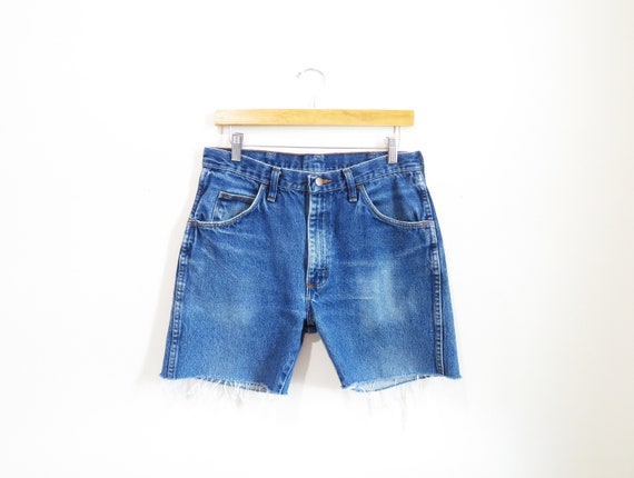 Vintage 1970s Denim Shorts | Faded Denim 1970s 80… - image 1