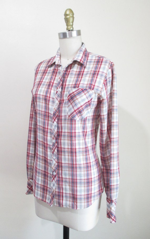 Vintage 1970s Plaid Shirt | Soft and Thin 1970s W… - image 2