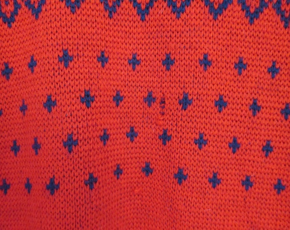 Vintage 1940s Sweater | Red Reindeer Print 1940s … - image 7