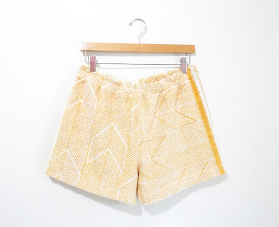 Reworked Vintage 1960s 70s Towel Shorts | Mod Che… - image 1