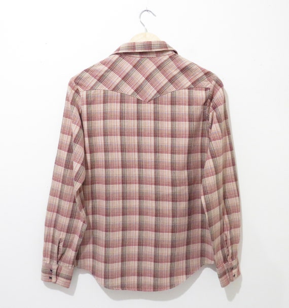 Vintage 1970s Western Shirt | Lee Soft Flannel 19… - image 5