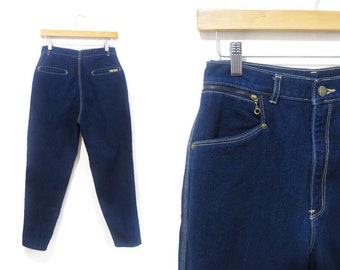 Jeans Gitano vintage années 80 | Dark Wash Jambe Effilée Gitano 80s High Rise Jeans | taille 28