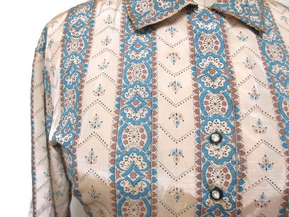 Vintage 1950s Dress | Paisley Striped 1950s Shirt… - image 3