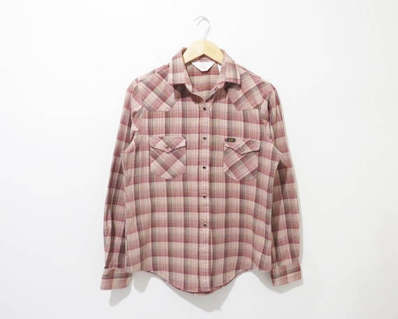 Vintage 1970s Western Shirt | Lee Soft Flannel 19… - image 1