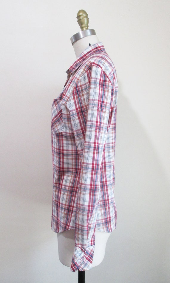 Vintage 1970s Plaid Shirt | Soft and Thin 1970s W… - image 4