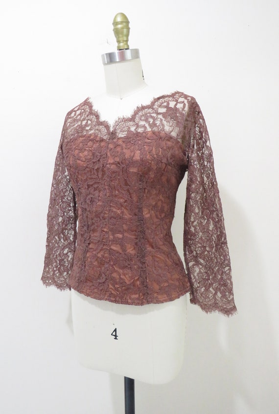 Vintage 1950s Lace Blouse | Copper and Chocolate … - image 3