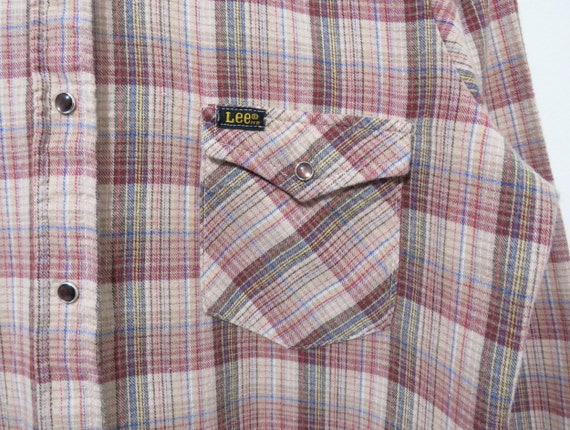 Vintage 1970s Western Shirt | Lee Soft Flannel 19… - image 3
