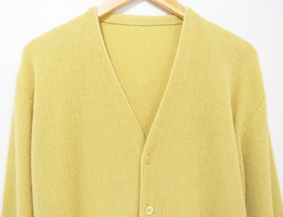 Vintage 1960s Cardigan | Mustard Yellow 1960s 70s… - image 2