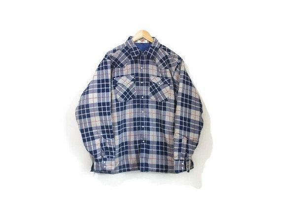 Vintage 1970s Deadstock Flannel Jacket | Quilted L