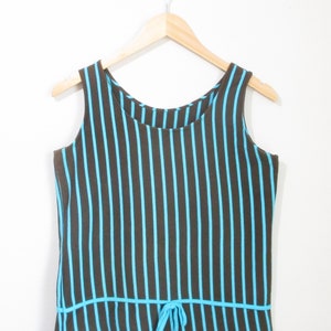 Vintage 1960s Tank Top Aqua and Brown 1960s Striped Tank Top - Etsy