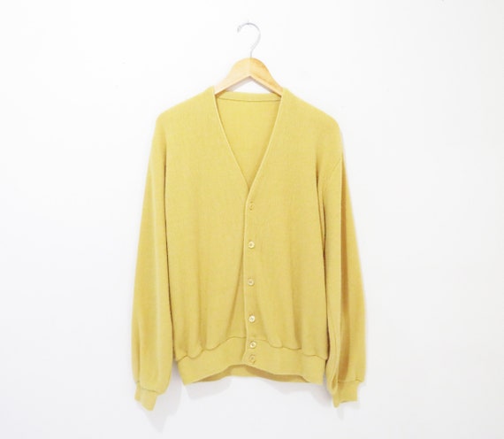 Vintage 1960s Cardigan | Mustard Yellow 1960s 70s… - image 1