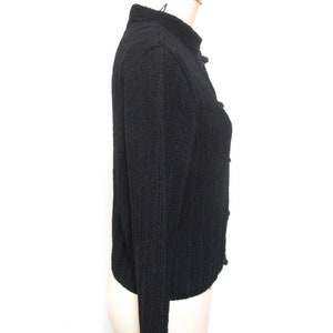 Vintage 1940s Sweater Black Rayon Knit 1940s 30s Cardigan Sweater size medium image 4