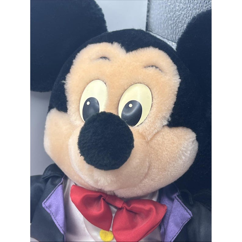 1987 Disneyland WDW 14"Mickey Mouse Plush Satin Formal Long Coat EUC Magic vtg image 5