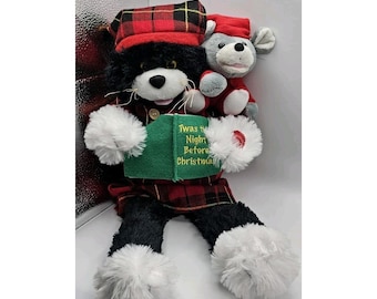 Chantilly Lane Duet Animated 19" Cat Mouse Reads Twas Night Before Christmas