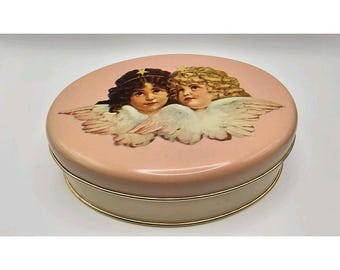 VTG 1980'S rare FIORUCCI italian iconic cherubs angels tin  pink trinket vanity