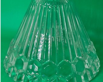 Vintage Clear Cut Crystal Lamp Shade Honeycomb Base Fairy Replacement 7 Inch