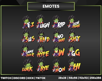 Dragon Ball Namek Anime Emotes Pack | Twitch Discord Kick Reaction Emotes