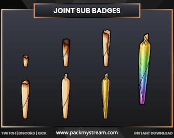 Green Joint Smoke Theme Sub Badges | Chill Twitch Bit Badges | Discord Kick Loyalty Badge Progression Set