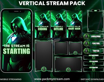 Marvel Dr. Doom Vertikales Stream Pack | Twitch TikTok YouTube | Animierte Overlays Panels Warnungen Bösewicht Gaming Overlay