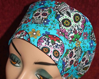 Sugar Skulls Surgical Cap (optional ear mask buttons)