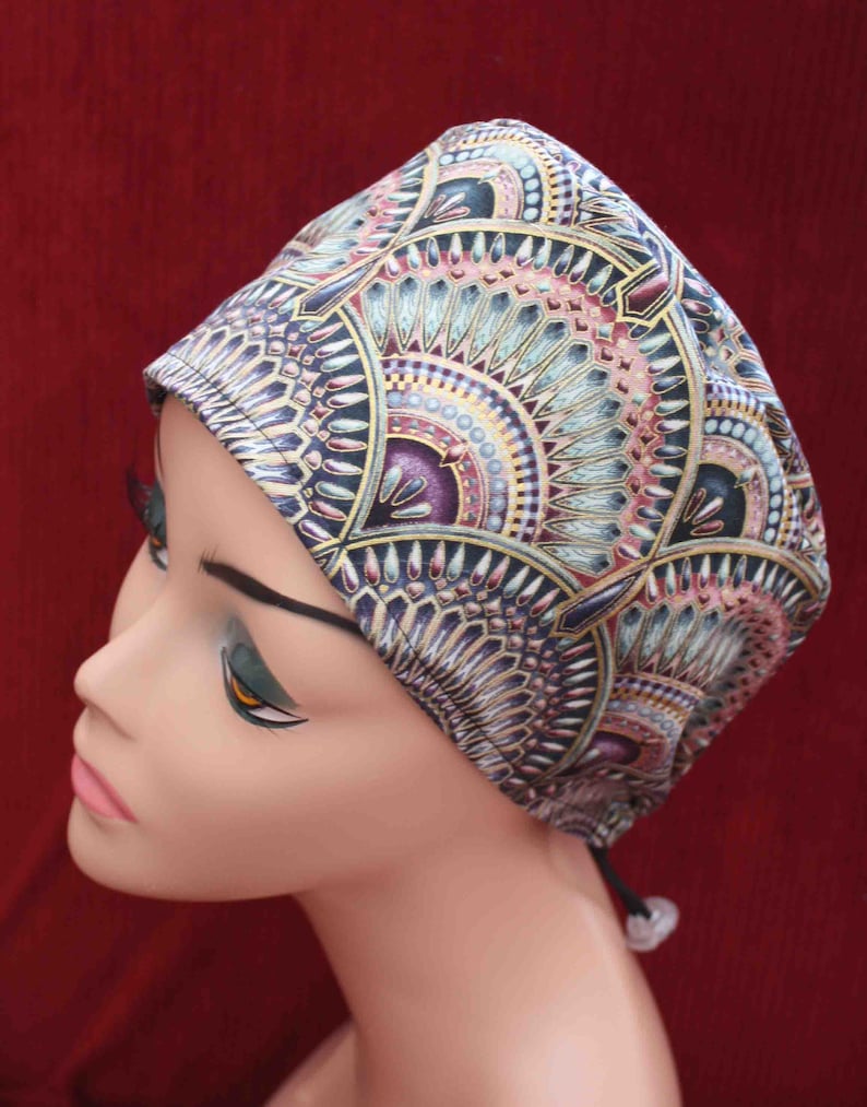 bikerchemosurgical Diamonds and Swirls Surgical Cap