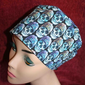 Skulls in Bandanas Surgical Cap (optional ear mask buttons)