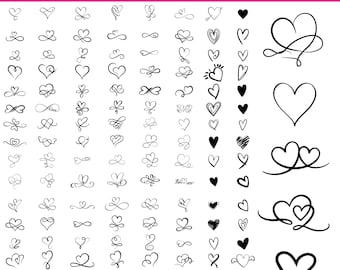Paquete de 240 SVG de corazón, SVG de corazón, SVG de corazón dibujado a mano, SVG de corazón abierto, SVG de corazón garabato, SVG de corazón esbozado, SVG de amor, SVG de San Valentín, PNG, DXF