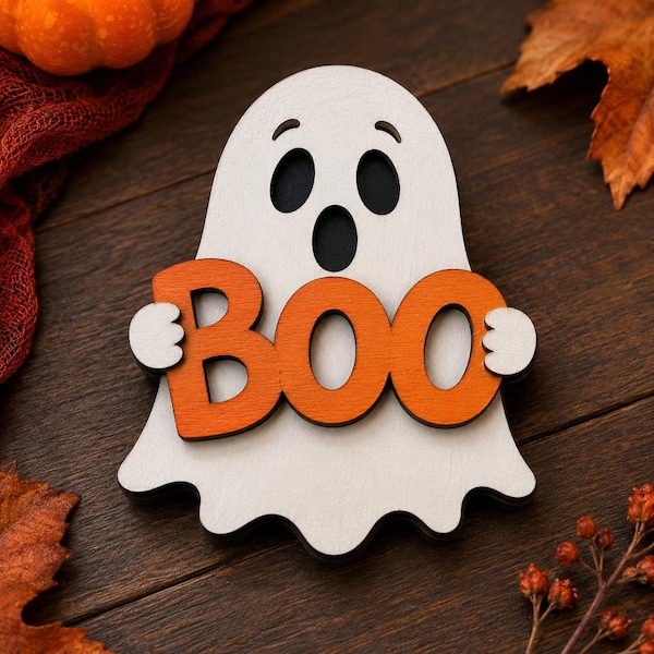 Cute Halloween Ghost Bundle Svg, Fall Ghost Glowforge svg, Halloween Laser Cut, Ghost Cut File, Halloween Glowforge Decor svg, Fall Decor