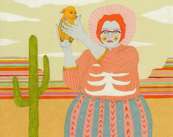 Signed Art Print: “Tiny and Rhoda in the Desert”
