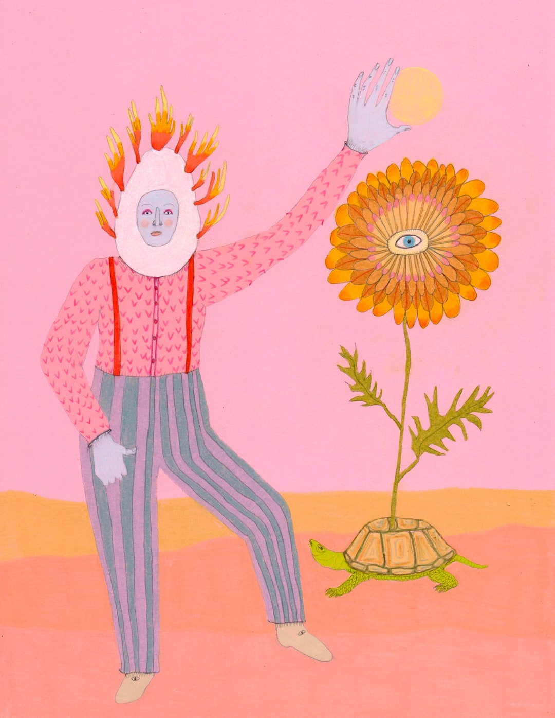 Hitchhiker original Drawing Etsy