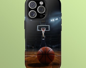 Basketball Arena Tough Phone Case, Basketball Court Spotlight Image For All Fans of This Beautiful Game