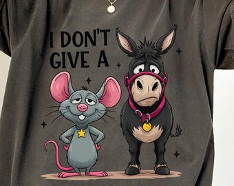 Sarcastic Cartoon Mouse Donkey Graphic T-Shirt - Funny Oversized Tee