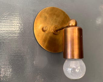 Handmade Brass Wall Sconce: Mid-Century Modern Light Fixture