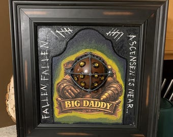 Big Daddy Ascension - Handgemachte beleuchtete 3D Wandkunst
