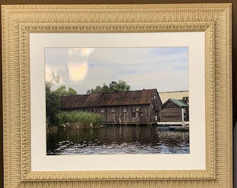 Still Waters and Weathered Wood - Framed Photograph - 23"x29" - Wall Decor