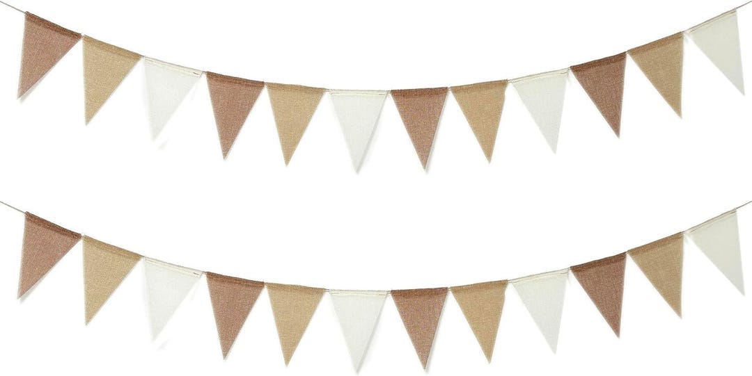 Boho Racing Flags Pre-strung Boho Pennant Banner Flags Burlap Triangle Flags Bunting ...