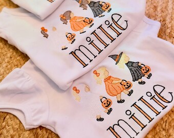 Sibling Match Halloween Shirt | Embroidered