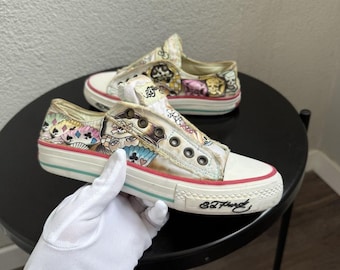 Ed Hardy Sneakers mit Tattoo-Print zum Hineinschlüpfen