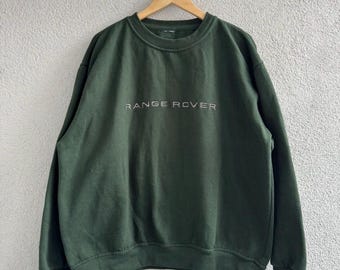 Vintage Range Rover Green Crewneck Sweatshirt Embroidered Logo