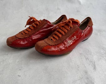 ミスシックスティ レッドレザー ロートップスニーカー ヴィンテージ Y2K イタリア製 サイズ EU 36 US 6