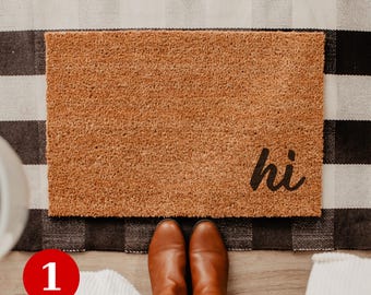 Hi Doormat, Hi Door Mat, Hi Welcome Mat, Doormat, Door Mat, Welcome Mat, Painted Doormat, Painted Door Mat