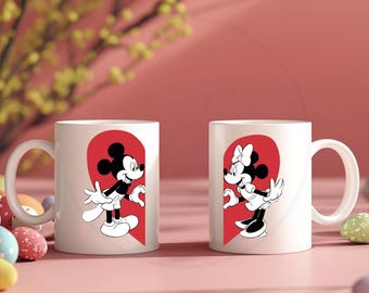 Mickey and Minnie Mug, Romantic Gifts for Boyfriend, Mickey and Minnie Lover Mug, Valentine’s Day Disney Mug, Disney Family Trip Mug