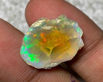 Opala Welo Etíope Bruta de 9 Quilates – Gema Natural, Pedra do Mês de Outubro