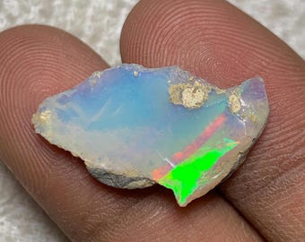 6 cts Natural Welo Opal Rough Ethiopian Fire Opal Raw Crystal Stones for Cutting Polishing Jewelry Supply and Colorful Handmade Creations